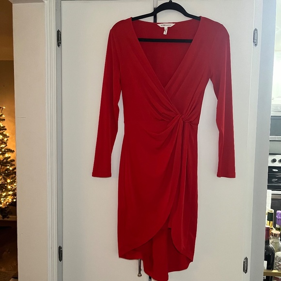 BCBG Classic Long Sleeve Red Dress - Picture 1 of 5